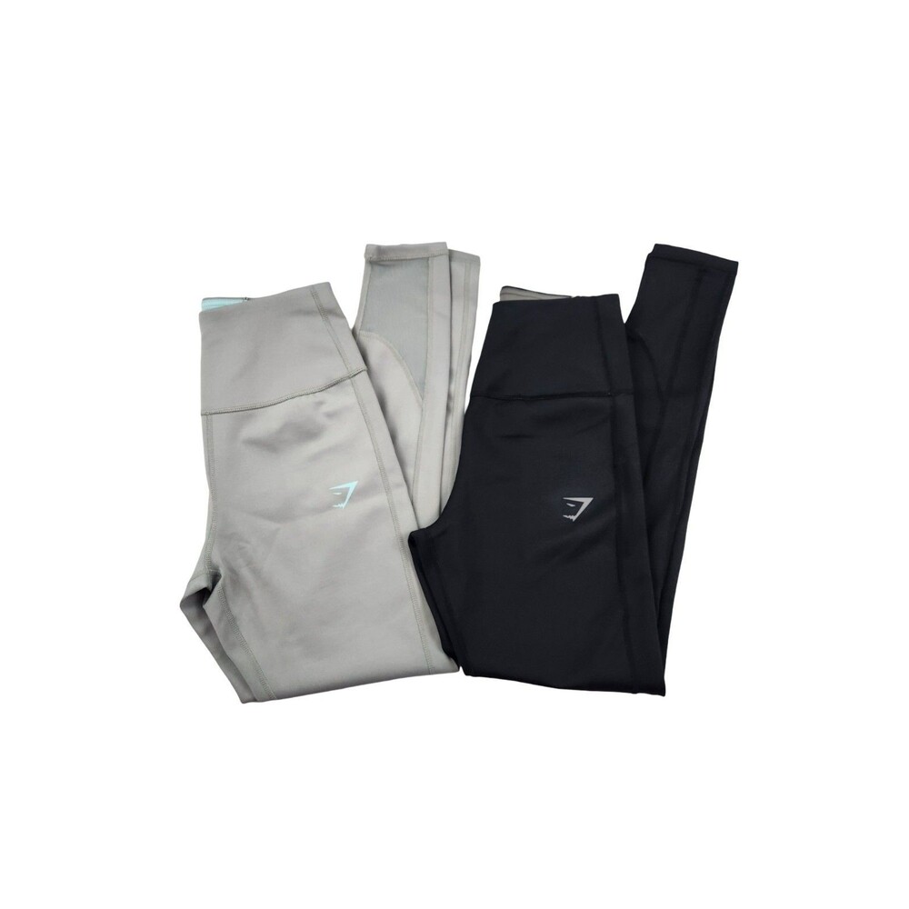 Gymshark Reversible High-Waisted Leggings Lot of 2 Gray Turquoise Black NWT S